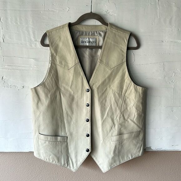 Genuine Leather Western Vest Rach Classic Stone Mens Medium - Picture 1 of 7